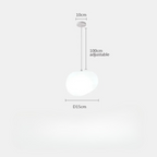 Modern Pendant Light Fixture - Adjustable Glass Shade, White, Multiple Sizes — Image 6
