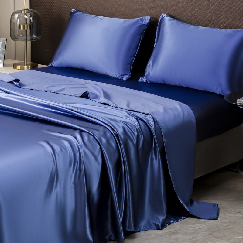 Premium Satin Bed Sheet Set Gold Queen Size Silky Soft Wrinkle-Resistant — Image 15