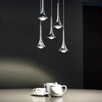 Modern Pendant Light Fixture Chrome Finish Adjustable Height LED Dining Room — Image 2