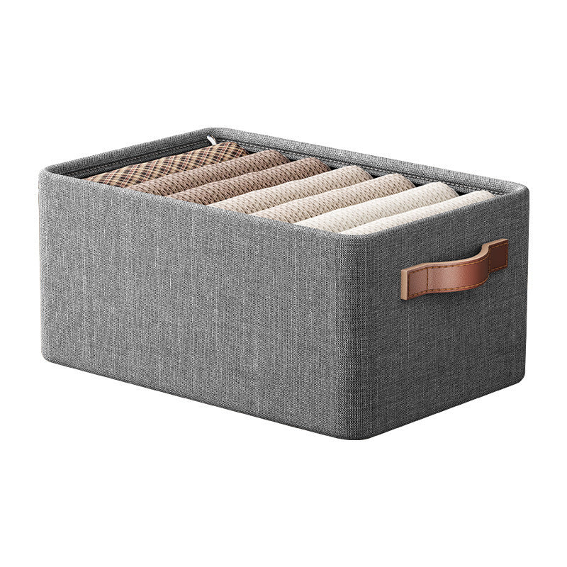 Foldable Fabric Storage Bins with Handles Gray 47x28x20cm Closet Organizer — Image 9