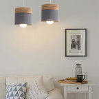 Scandinavian Pendant Light Wood Metal Cylinder Ceiling Fixture Multi-Color — Image 6