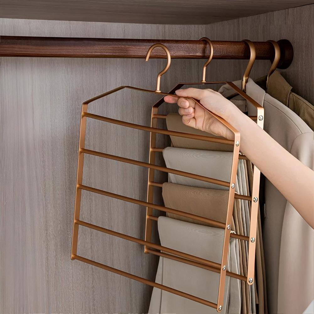 SpaceMax Multi-Layer Metal Pants Hanger Bronze Steel Closet Organizer — Image 4