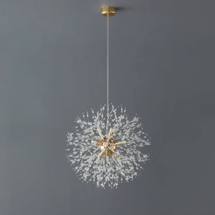 Luxurious Crystal Chandelier Pendant Light Fixture Dandelion Design Gold — Image 8