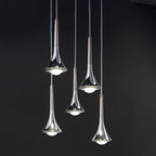 Modern Pendant Light Fixture Chrome Finish Adjustable Height LED Dining Room — Image 4