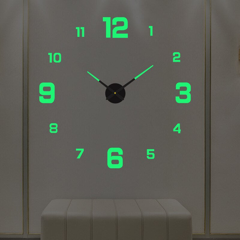 Modern DIY 3D Wall Clock Large Frameless Acrylic Mirror Surface Home Decor — Image 5
