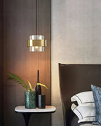 Modern Brass and Glass Pendant Light Elegant Ceiling Fixture — Image 10