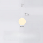 Modern Pendant Light Fixture - Adjustable Glass Shade, White, Multiple Sizes — Image 13