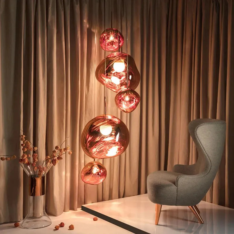 Artistic Glass Pendant Light Handcrafted Blown Glass Ceiling Fixture Modern Design — Image 20