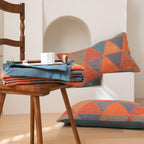 Luxury Cotton Quilt Set Geometric Pattern Orange Blue King Size Soft Breathable Bedding with Pillow Shams — Image 7