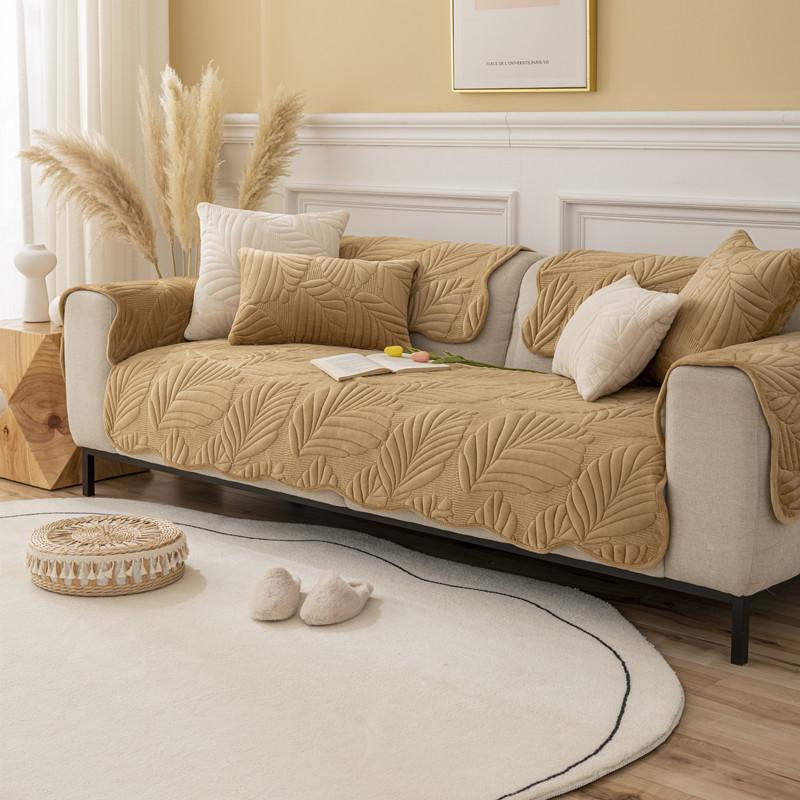 Pet-Friendly Quilted Sofa Cover Beige Polyester Non-Slip Protector — Image 12
