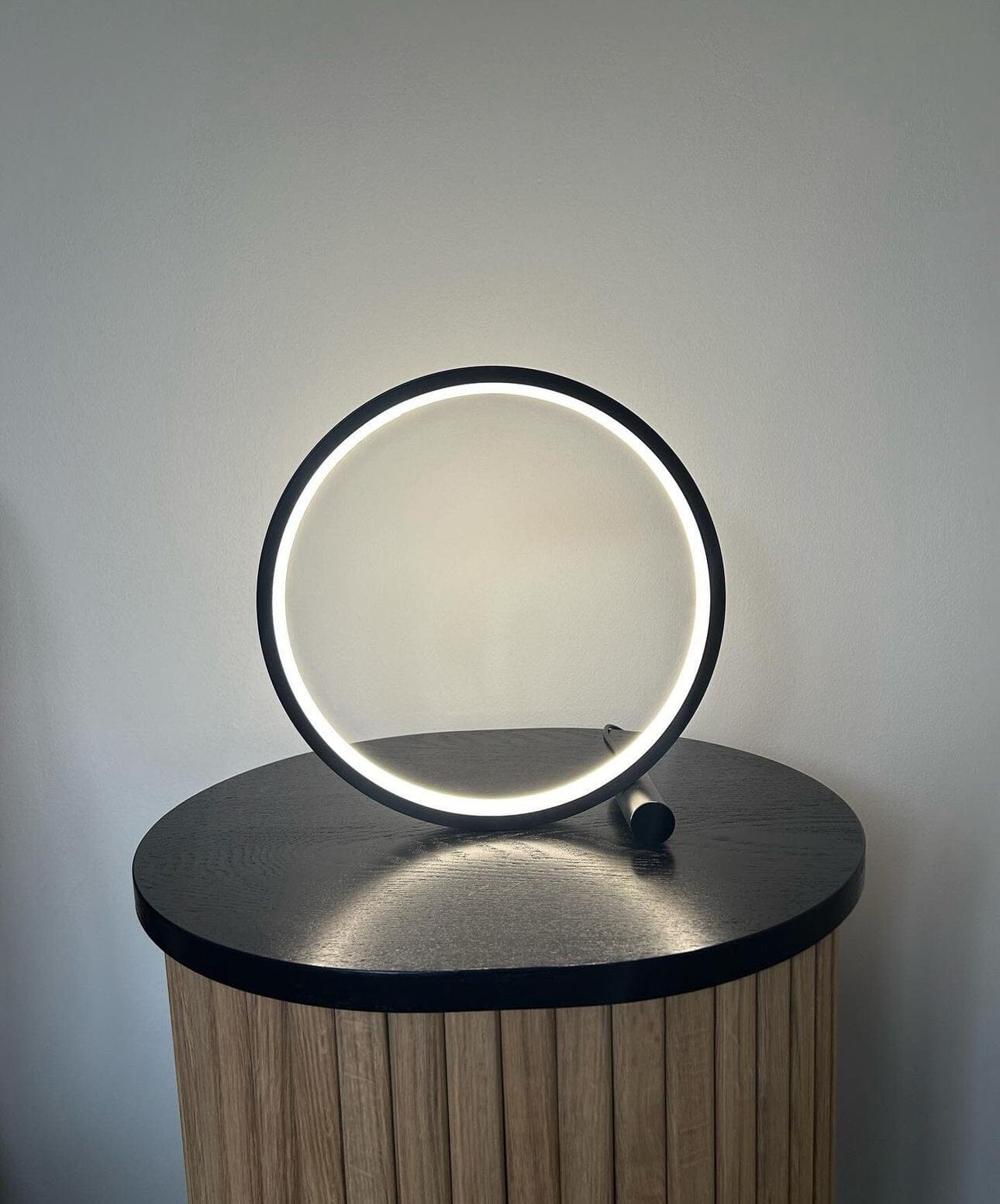 Modern LED Ring Table Lamp with Touch Control, Adjustable Brightness, Black/White, Minimalist Design — Image 16