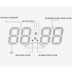 LED Digital Alarm Clock Wall Mountable Desk Clock with Temperature Display Adjustable Brightness — Image 5