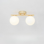 Ascelin Modern Ceiling Light Fixture - Gold & Black, Glass Globes, 2-3 Bulbs — Image 3