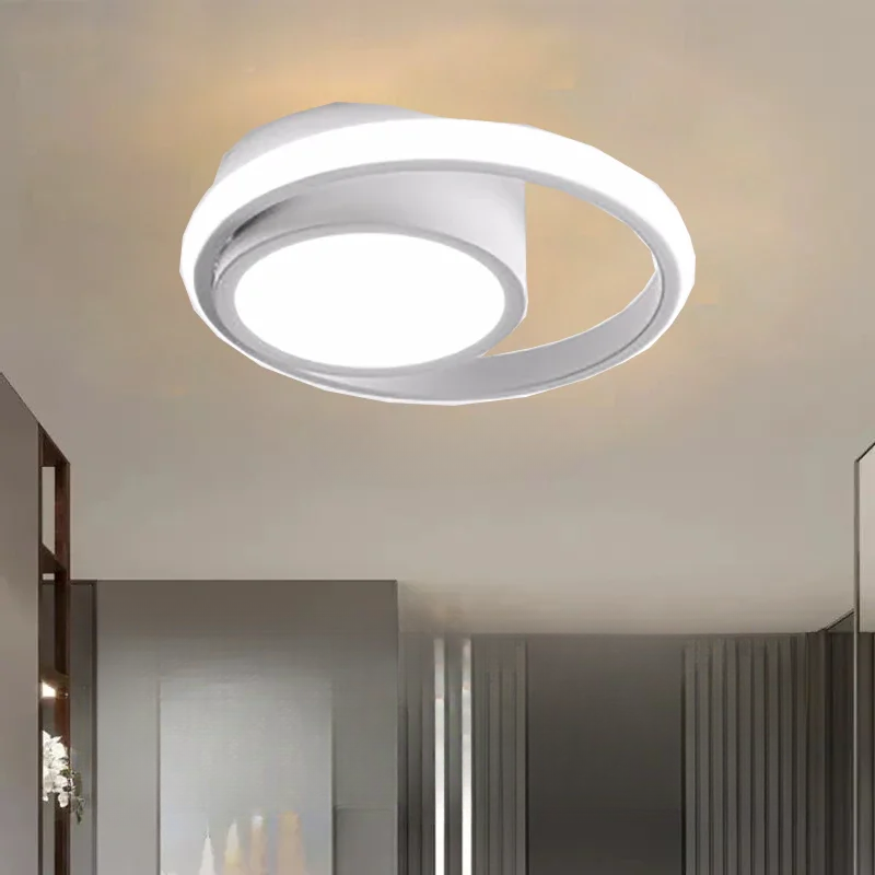 Modern LED Ceiling Light Fixture - Black & White, Metal, 12-inch — Image 12