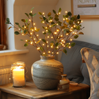 LED Lighted Faux Eucalyptus Branches with Warm White Fairy Lights for Home Decor — Image 3