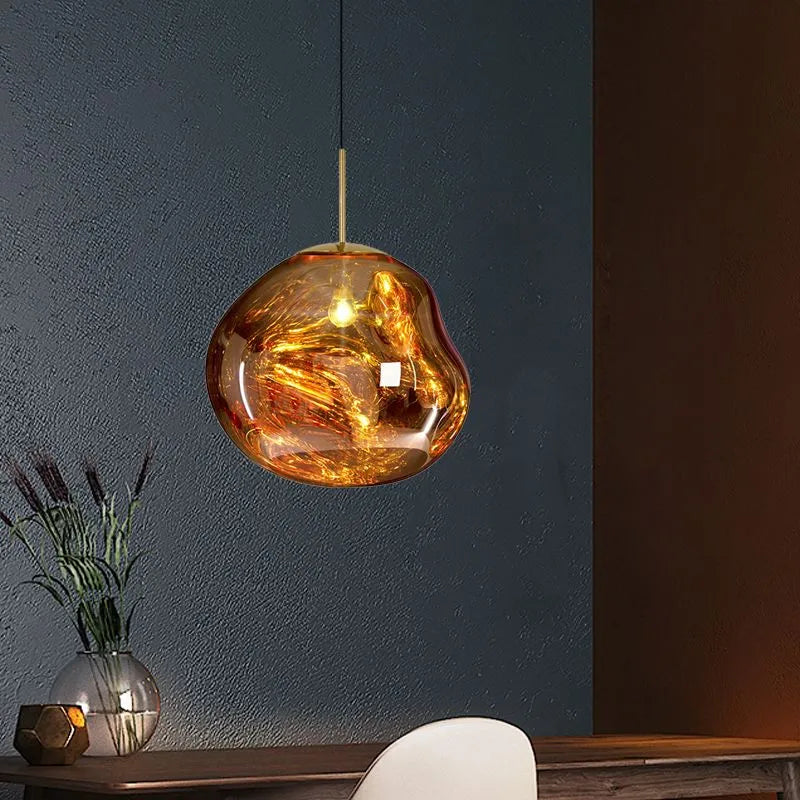 Artistic Glass Pendant Light Handcrafted Blown Glass Ceiling Fixture Modern Design — Image 2