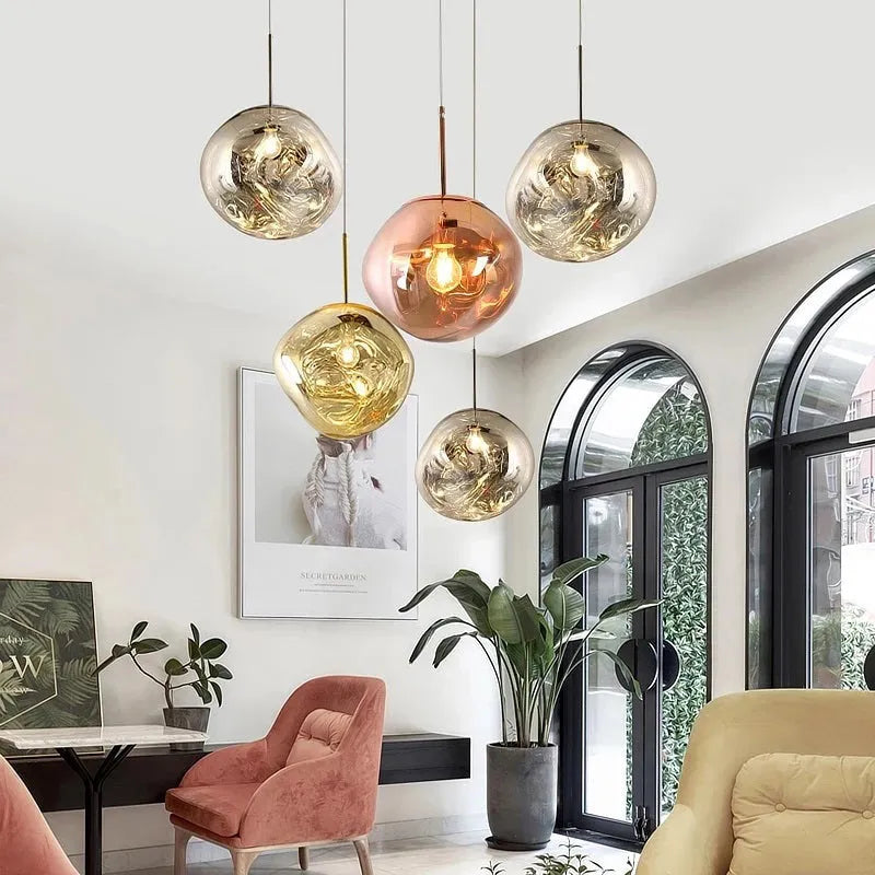 Artistic Glass Pendant Light Handcrafted Blown Glass Ceiling Fixture Modern Design — Image 12
