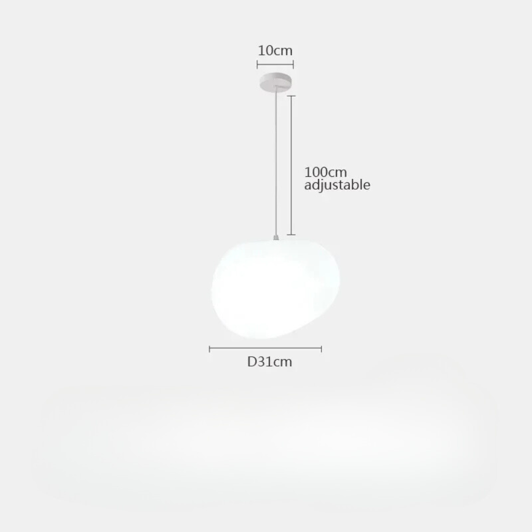 Modern Pendant Light Fixture - Adjustable Glass Shade, White, Multiple Sizes — Image 9