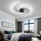 Modern Sputnik LED Ceiling Light Fixture Metal Starburst Chandelier Black Gold — Image 4