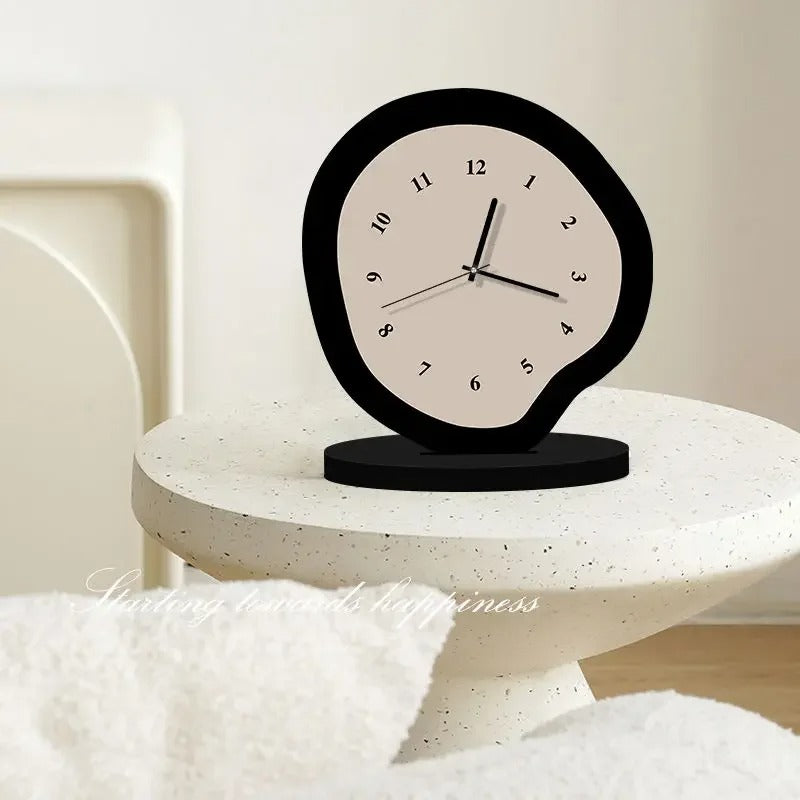 Artistic Modern Table Clock Unique Abstract Design Silent Non-Ticking Quartz Movement — Image 7