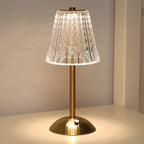 Elegant Gold Table Lamp with Glass Shade - Vintage Style, Metal Base, 15-inch — Image 9
