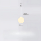 Modern Pendant Light Fixture - Adjustable Glass Shade, White, Multiple Sizes — Image 12