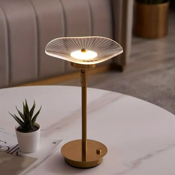 Modern Gold LED Table Lamp with Unique Design, Adjustable Brightness, Metal — Image 4
