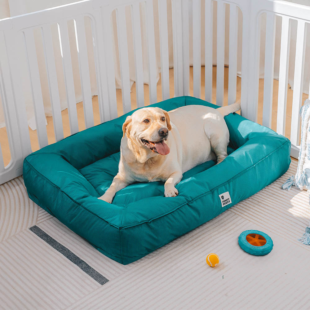 Funny Fuzzy Orthopedic Dog Bed Blue Waterproof Oxford Fabric Large — Image 15