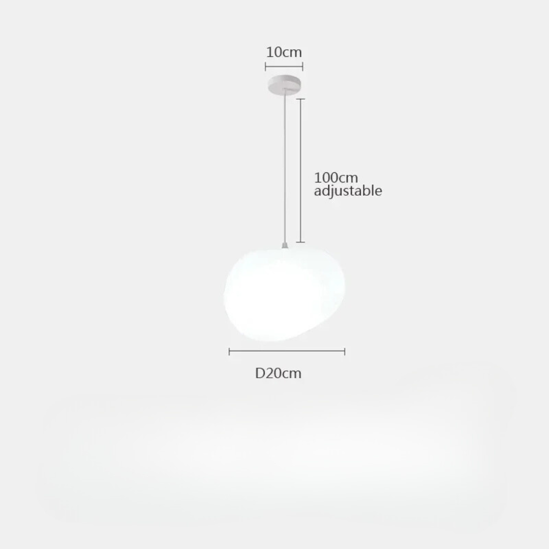 Modern Pendant Light Fixture - Adjustable Glass Shade, White, Multiple Sizes — Image 7