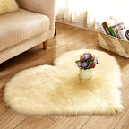 Heart Shaped Faux Fur Area Rug Soft Plush Decorative Accent Carpet — Main Image