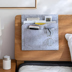 Felt Bedside Storage Organizer Caddy Multi-Pocket Hanging Bag Gray for Tablets and Phones — Image 6