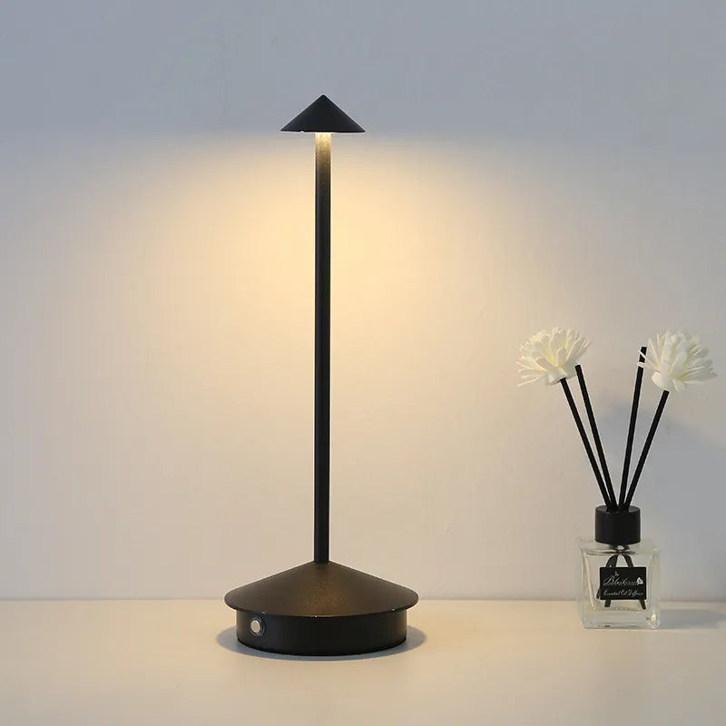 Modern LED Table Lamp Metal Touch Control USB Rechargeable Gold — Image 4