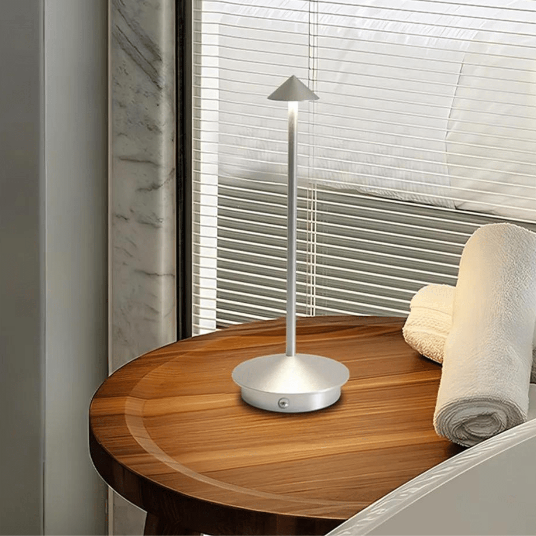 Modern LED Table Lamp Metal Touch Control USB Rechargeable Gold — Image 6