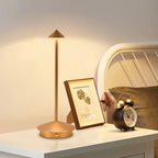Modern LED Table Lamp Metal Touch Control USB Rechargeable Gold — Main Image