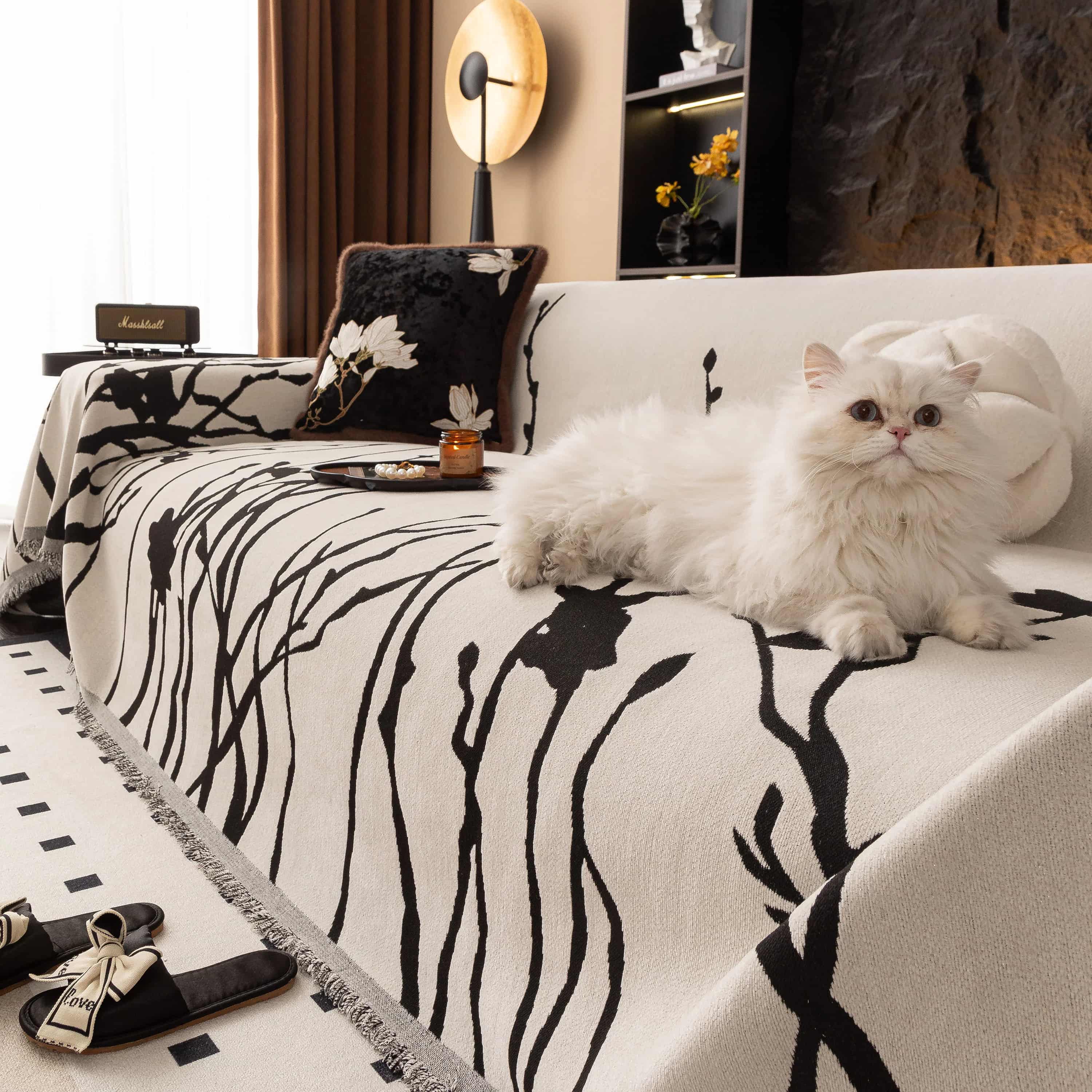 Luxury Chenille Sofa Cover Floral Pattern Couch Protector — Image 14