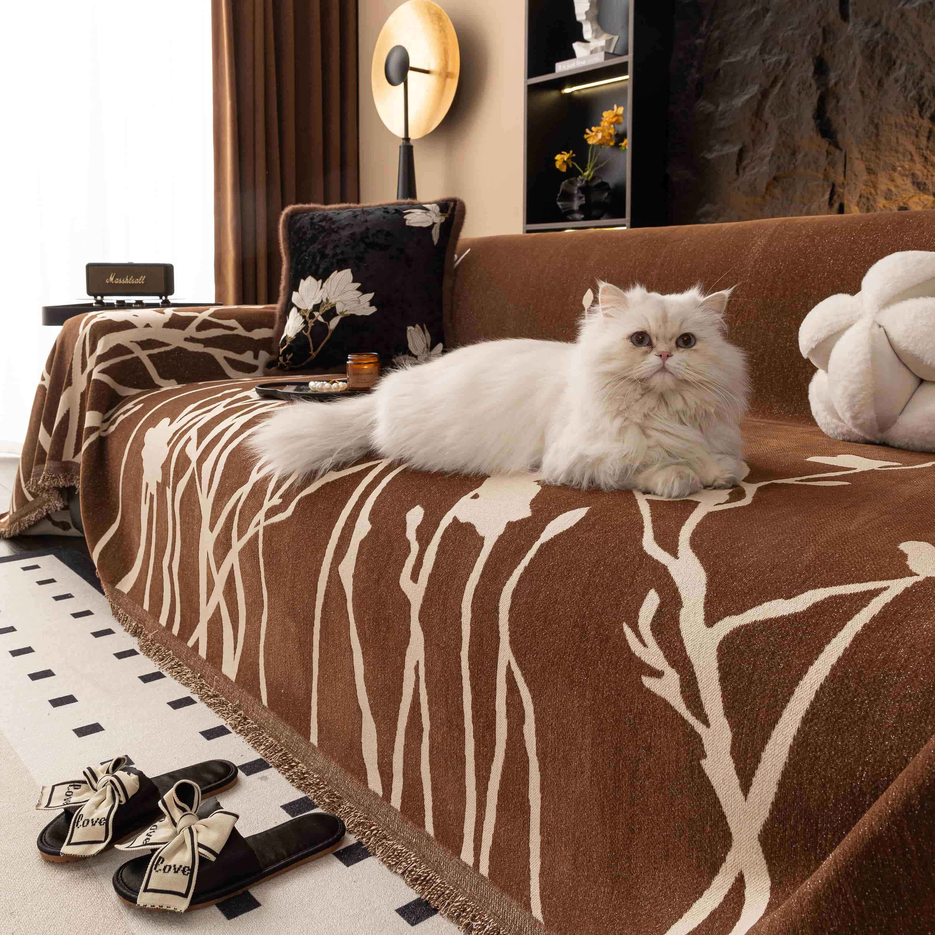Luxury Chenille Sofa Cover Floral Pattern Couch Protector — Image 11