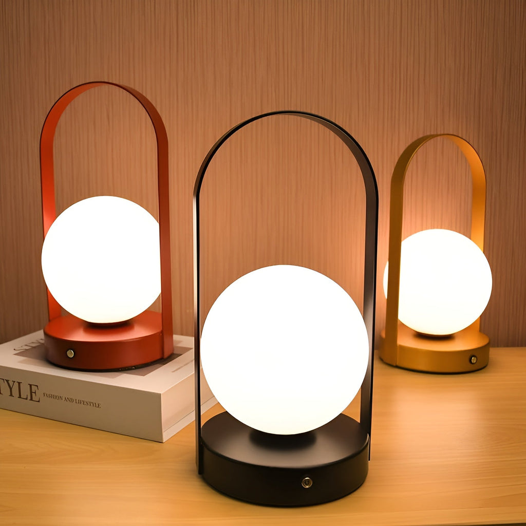 Portable LED Table Lamp with Metal Frame and Touch Control for Indoor Outdoor Use — Main Image