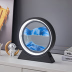 360° Rotating LED Sandscape Art Lamp Black Rechargeable Adjustable Lighting — Main Image