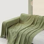 Elegant Herringbone Sofa Throw Blanket Cotton Blend Tassel Fringe Blue Living Room Decor — Image 19