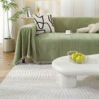 Elegant Herringbone Sofa Throw Blanket Cotton Blend Tassel Fringe Blue Living Room Decor — Image 20