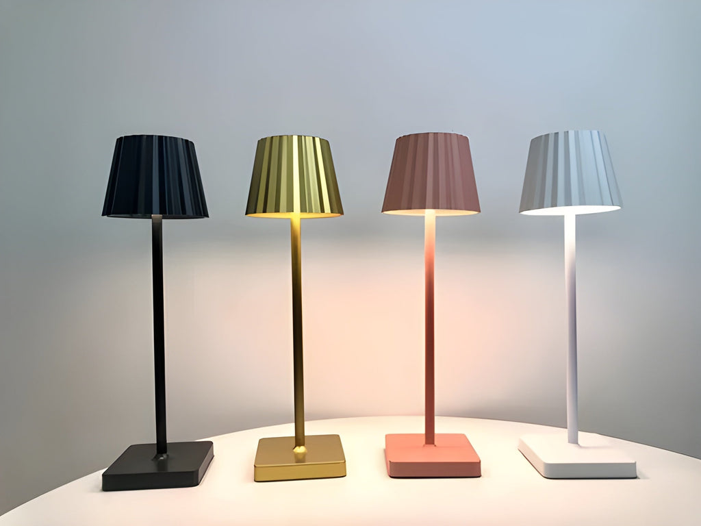 Modern LED Table Lamp Metal USB Rechargeable Touch Control Black — Image 2