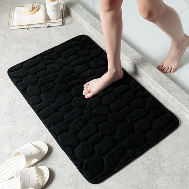 Luxury Memory Foam Bath Mat Non-Slip Absorbent Pebble Design Beige 40x60cm — Image 10