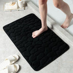 Luxurious Non-Slip Memory Foam Bath Mat Pebble Design Quick-Dry Absorbent Bathroom Rug Various Colors — Image 2