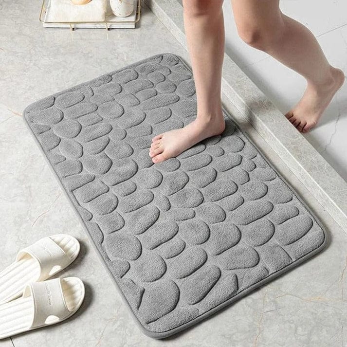 Luxurious Non-Slip Memory Foam Bath Mat Pebble Design Quick-Dry Absorbent Bathroom Rug Various Colors — Image 4
