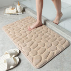 Luxurious Non-Slip Memory Foam Bath Mat Pebble Design Quick-Dry Absorbent Bathroom Rug Various Colors — Image 8