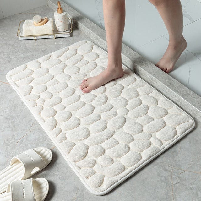 Luxurious Non-Slip Memory Foam Bath Mat Pebble Design Quick-Dry Absorbent Bathroom Rug Various Colors — Image 9