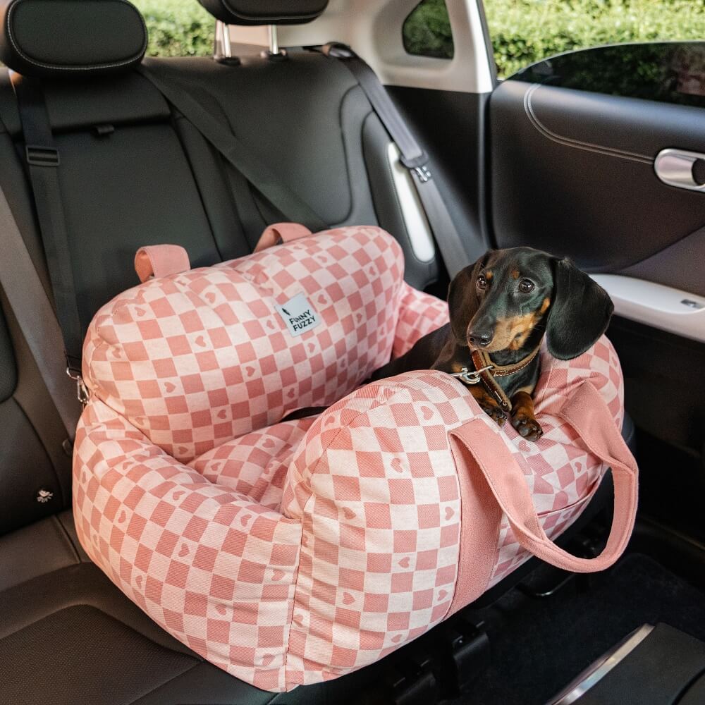 Funny Fuzzy Pet Car Seat Bed Soft Washable Cushion Safety Strap Anti-Slip Bottom — Image 18