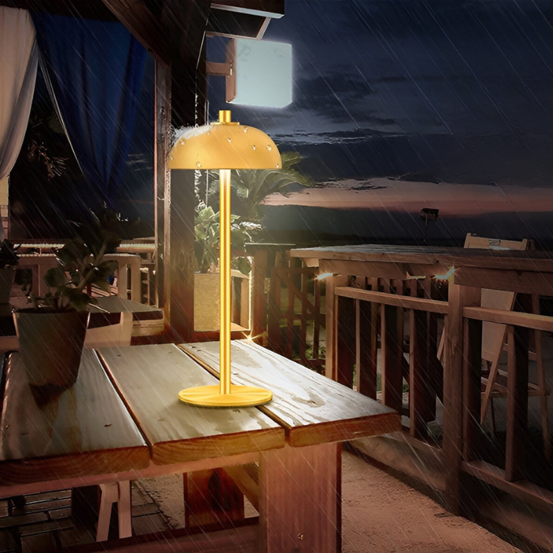 Modern LED Table Lamp Metal Rechargeable Adjustable Brightness Black Gold — Image 7