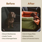 Funny Fuzzy Pet Car Seat Carrier Green Waterproof Anti-Scratch Travel Bed for Dogs Cats — Image 3