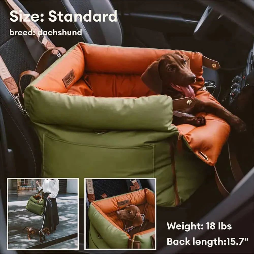 Funny Fuzzy Pet Car Seat Carrier Green Waterproof Anti-Scratch Travel Bed for Dogs Cats — Image 5